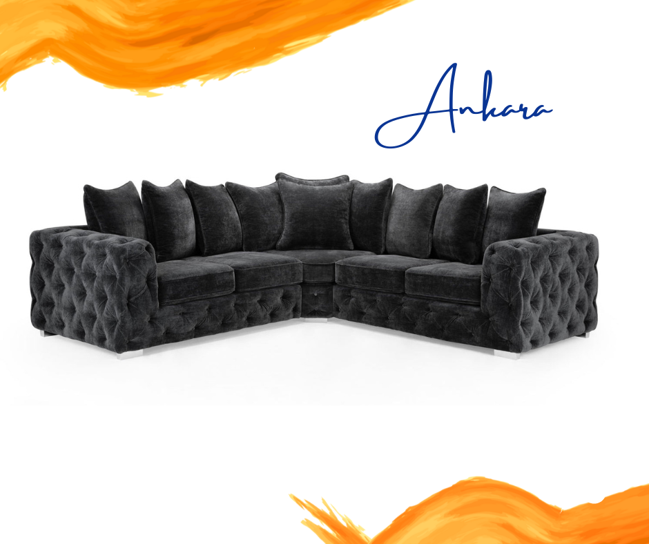 Ankara Plush Fabric Corner Sofa