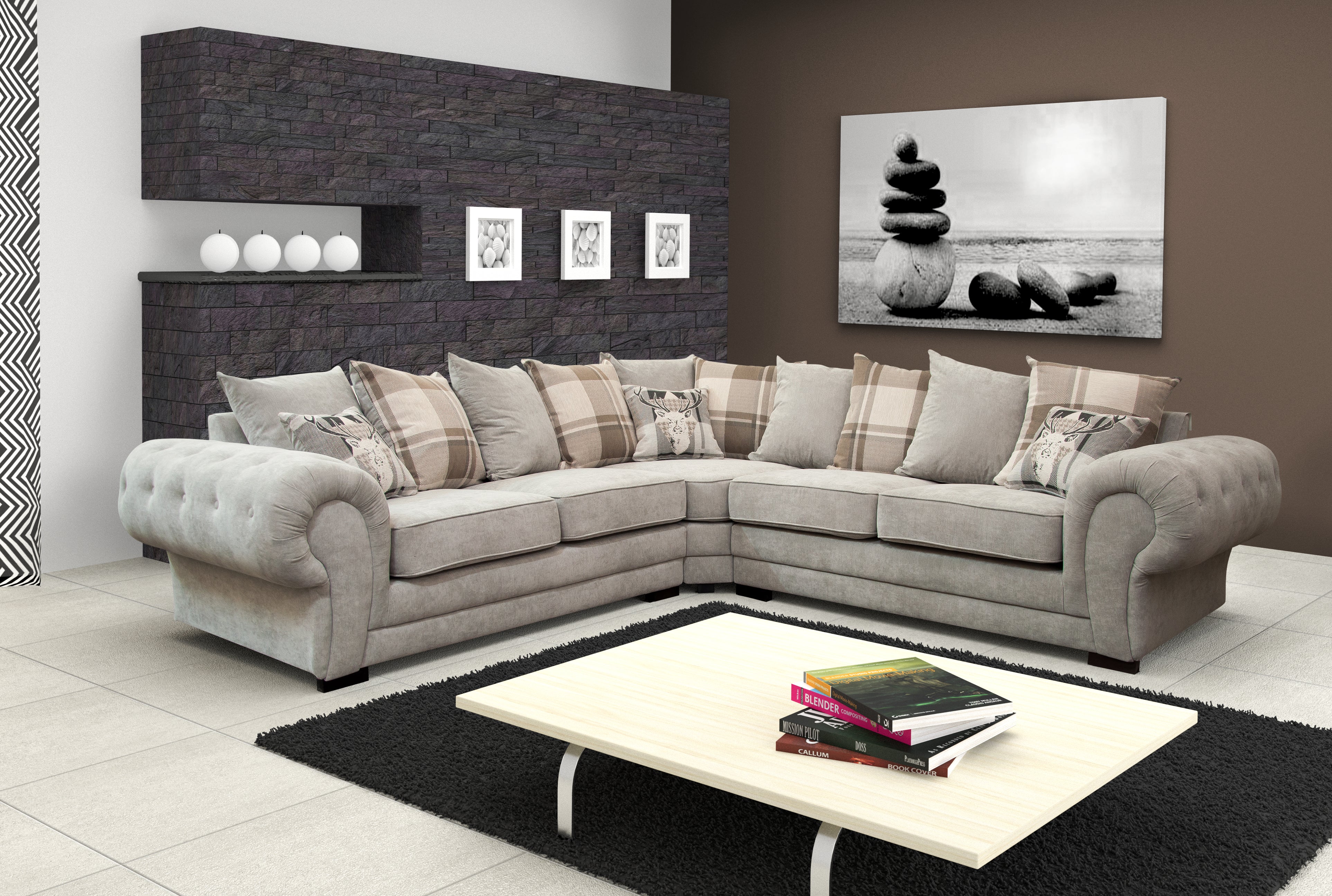 Verona Fabric  ScatterBack Corner Sofa Collection